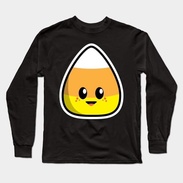 Kawaii Candy Corn Long Sleeve T-Shirt by HolidayShirts